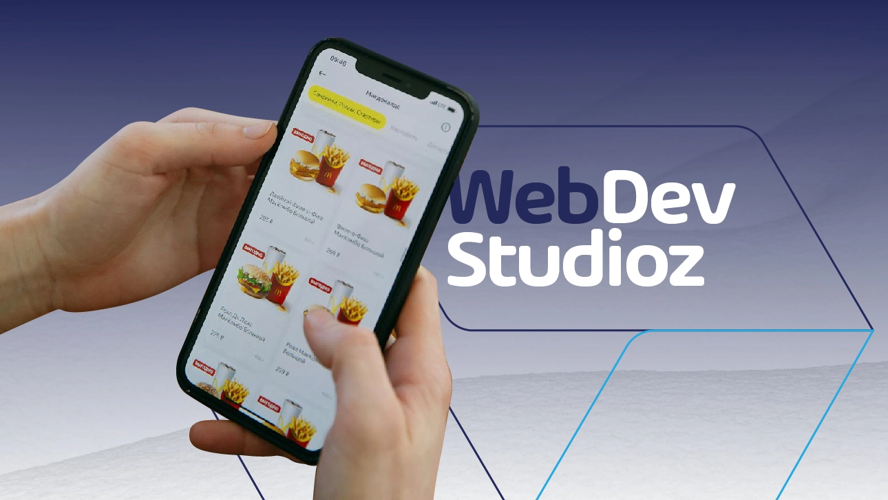 Customer browsing fast food menu on mobile-friendly restaurant website designed by Web Dev Studioz — web design for restaurant.