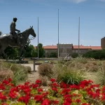 Statue of a rider on horseback near Texas Tech University – representing Lubbock’s culture and growth for businesses seeking web development services.