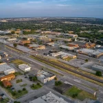 Aerial view of Garland, Texas – a growing business hub ideal for companies seeking professional web development services.