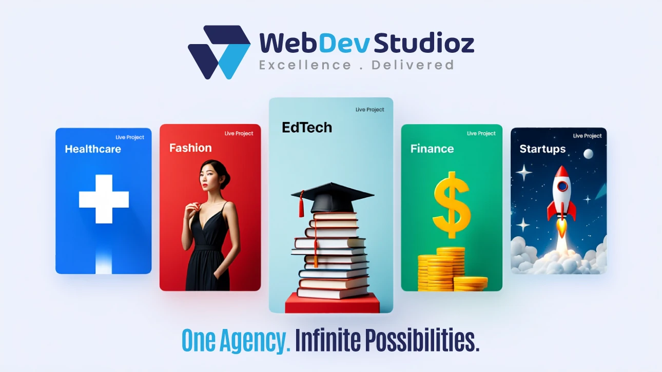 Web Dev Studioz delivers web solutions across industries including healthcare, fashion, edtech, finance, and startups—one agency, infinite possibilities